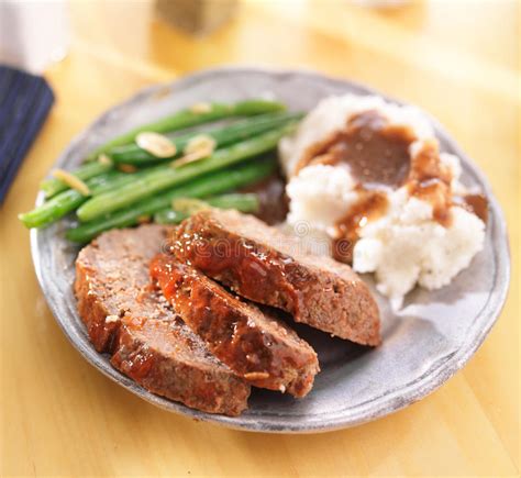 I like to start with turkey labeled. Hearty Meatloaf Dinner With Sides Stock Image - Image of ...
