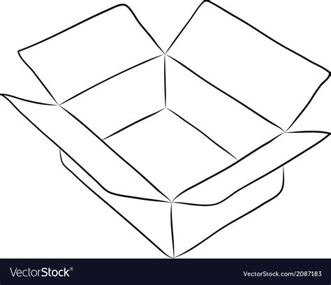 Drawing Of Box Royalty Free Vector Image Vectorstock