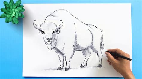 American Bison Drawing How To Draw The National Mammal Of United