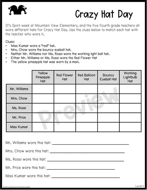 Level 1 Logic Puzzles | Made By Teachers