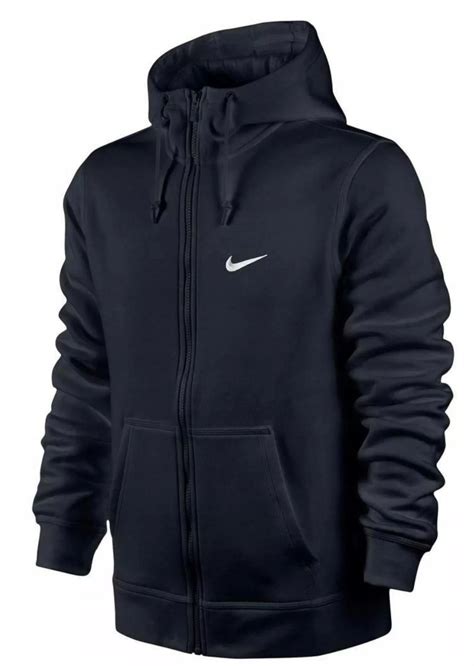 Nike Nike Mens Club Swoosh Full Zip Hoodie Jacket Black M 823531 010