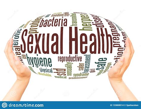 Sexual Health Word Cloud Hand Sphere Concept Stock Illustration