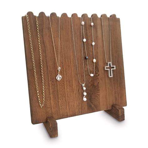 Wd Wooden Plank Necklace Jewelry Display Stand For Necklaces