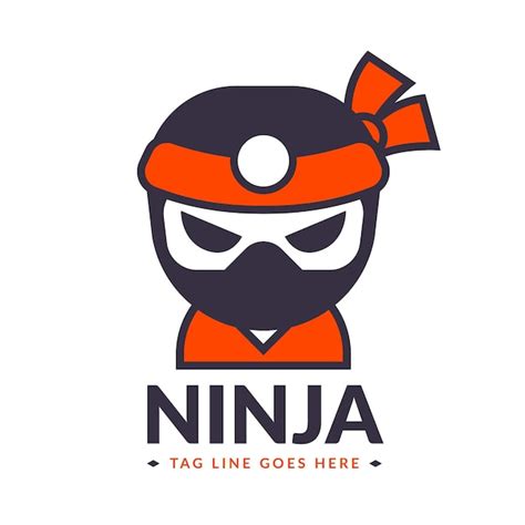 Premium Vector Ninja Logo Template In Flat Style