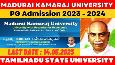 Madurai Kamaraj University Pg Admission 2023 2024 Youtube