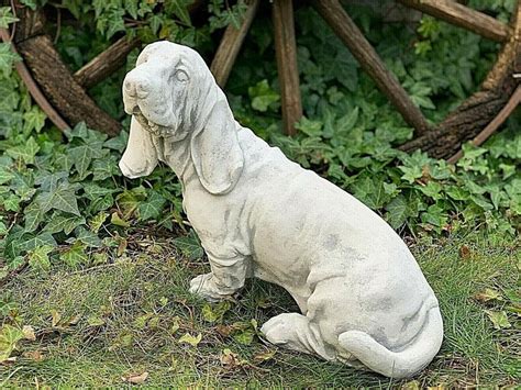 Basset Hound Statue Dog Statue Custom Dog Figurine Stone Etsy