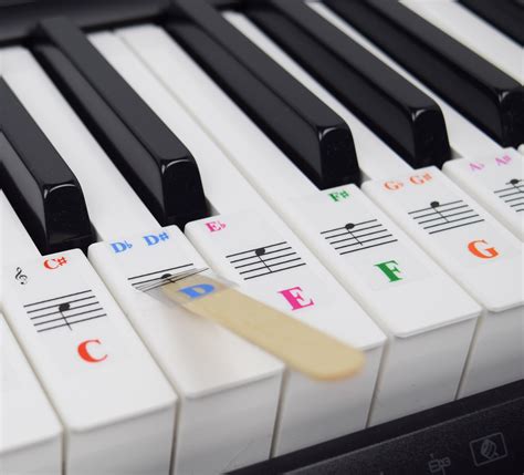 Piano Sticker For 61 Key Keyboards Transparent And Removable