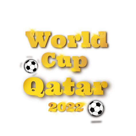 Golden Text World Cup Qatar 2022 And Two Football World Cup Qatar