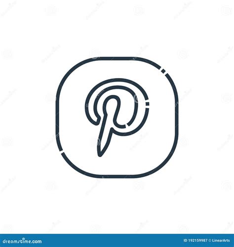 Pinterest Icon Vector From Social Media Logos Concept Thin Line