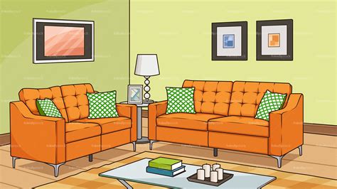 Living Room With Sofa Background Cartoon Vector Clipart Friendlystock