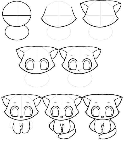 How To Draw Anime Cat 10 Step By Step Drawing Instructions For Beginners