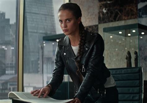 Leather Biker Jacket Worn By Alicia Vikander Lara Croft In Tomb Raider Movie Alicia Vikander