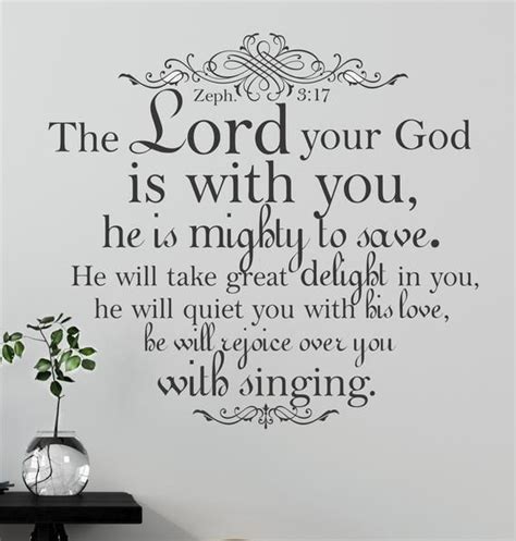 God Is With You Zephaniah 317 Bible Wall Decal Bible Wall Art Old