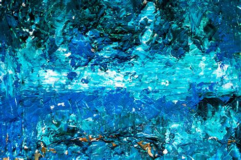 Close View Of Blue Abstract Painting Abstract Expressionism Wallpaper