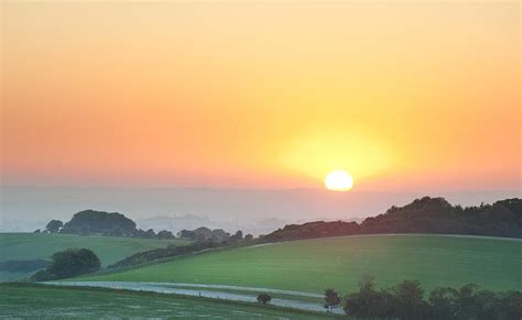 Summer Sunrise Over English Countryside Rural Landscape Photograph By