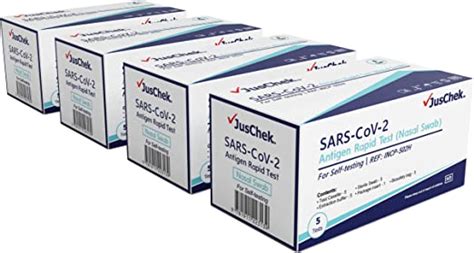 JusChek COVID 19 Rapid Antigen Test Nasal Swab 20 Tests ARTG