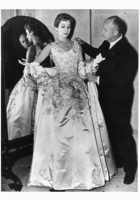 Christian Dior Dior Arranging One Of His A Satin Evening Gown Called