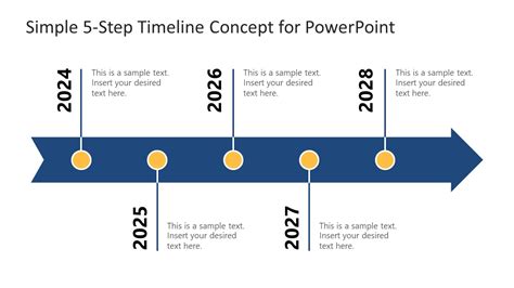 Simple 5 Step Timeline Concept For Powerpoint Slidemodel