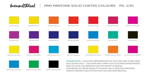 Pantone Solid Coated Color Chart