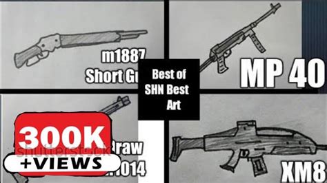 How To Draw Free Fire Guns M1887m1014 Mp40 Xm8 Shn Best Art