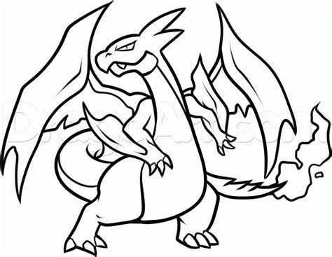 Mega Charizard X Coloring Pages Sketch Coloring Page