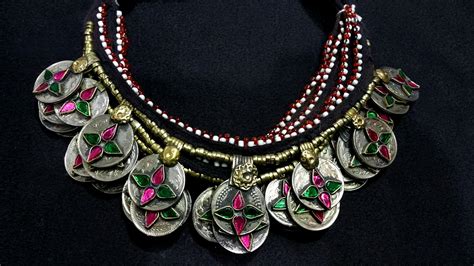 Afghan Pashtun Singer Ethnic Necklaces Wholesale Kuchi Chokers With Stones