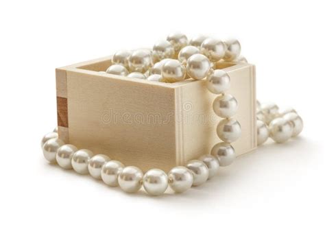 Wooden Chest With White Pearl Necklace Stock Image Image Of Wealth