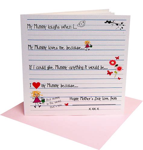 Love Notes Mothers Day Card Personalised By Made With Love Designs Ltd