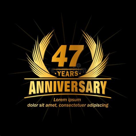 47 Years Anniversary Elegant Anniversary Design 47th Years Logo
