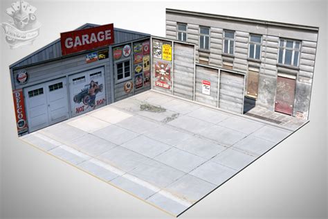 Printable Garage Diorama Template Customize And Print