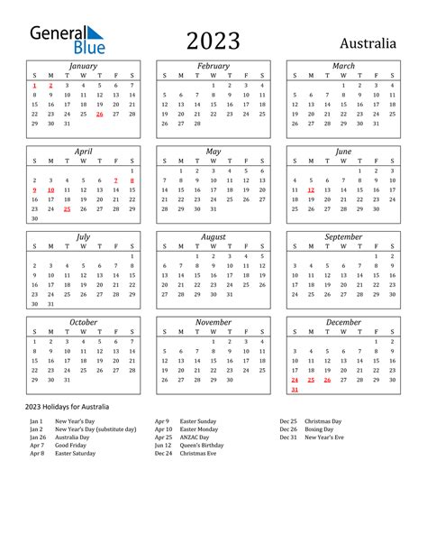 Australia Calendar 2023 Free Printable Excel Templates Unamed