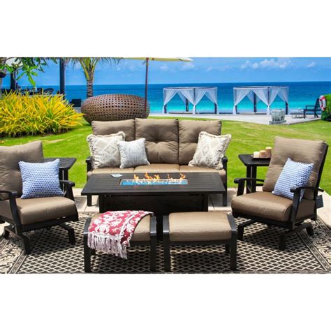 Furnishing areas beyond the four walls is more important than ever and choosing the right patio furniture can be difficult if you don't know what to. BARBADOS CUSHION ALUMINUM OUTDOOR PATIO 8PC SET SOFA, 2 ...