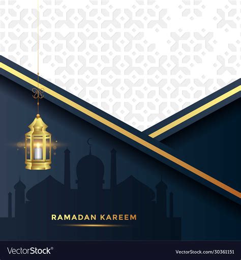 Ramadan Kareem Islamic Greeting Card Background Vector Image