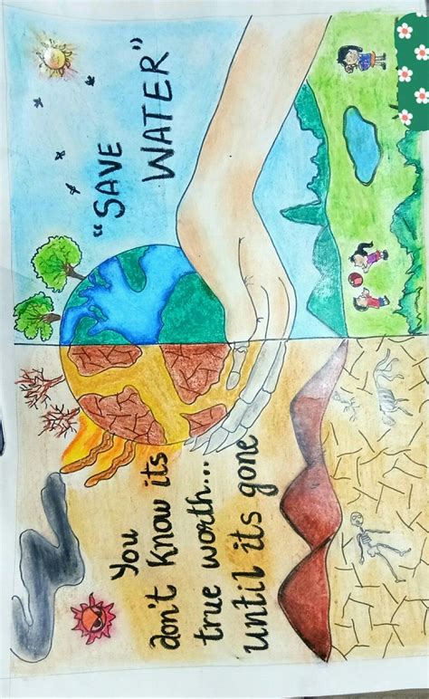 Save Water Handmade Posters And Crafts Save Water Drawing Water Conservation Drawing Earth Day
