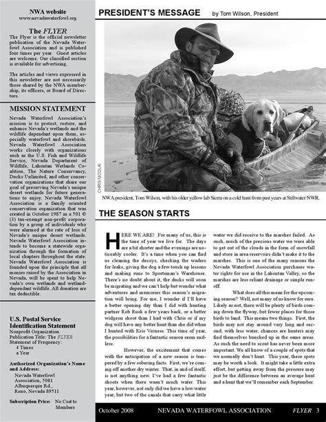 Nevada Waterfowl Association Fall 2008 Flyer by Nevada Waterfowl ...