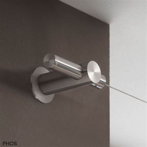 Shower Curtain Wire Wall Parallel Mount Stainless Steel