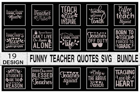 Funny Teacher Quotes Svg Designs Bundle Graphic By Am Design · Creative
