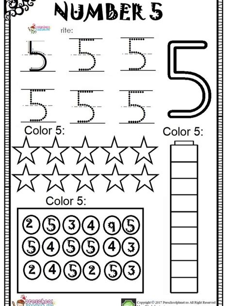 Number 5 Worksheet Pdf Kindergarten Worksheets Numbers Preschool