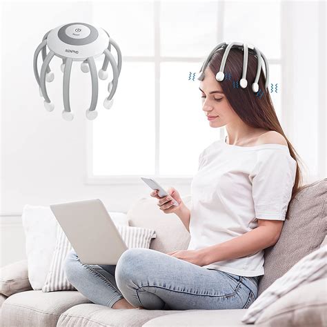8 Vibration Contacts For Head Massage Designed With 8 Multi Frequency Vibration Contacts The