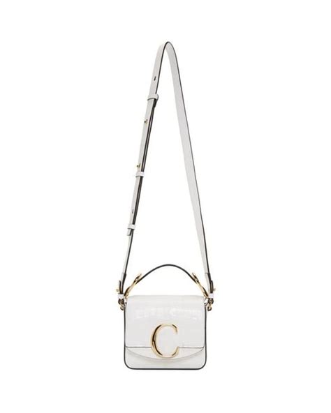 Chloé White Mini C Bag Lyst