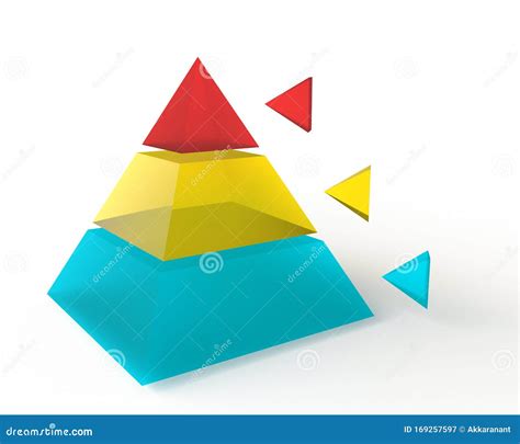 3d Pyramid Chart 2 With Arrow For Caption Stock Image Illustration