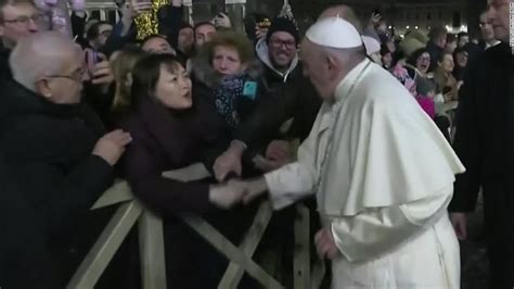 Pope Francis Visibly Annoyed After Woman Grabs Him CNN Video