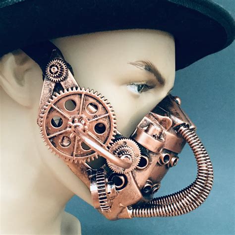 Steampunk Mouth Mask Respirator Gas Mask Metallic Copper Rose Etsy