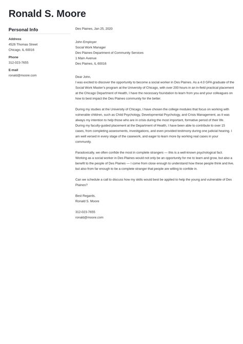 Social Work Cover Letter Example And Ready To Use Templates