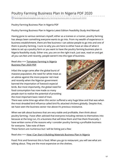 Poultry Business Plan For Layers In Nigeria By Ogumka Innocent Issuu