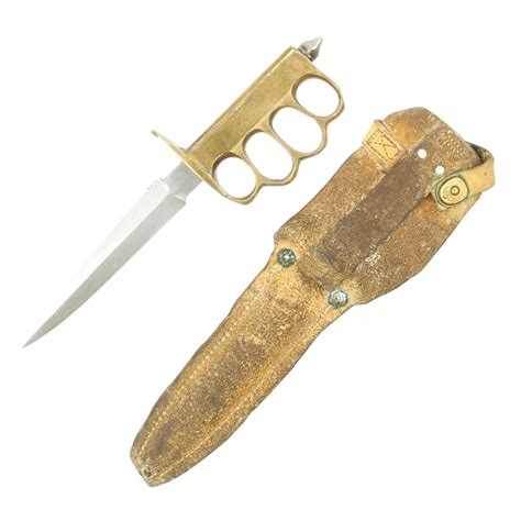 Original Us Wwi Model 1918 Mark I Trench Knife By Au Lion With Scabb