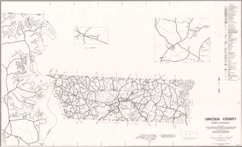 1980 Road Map Of Lincoln County North Carolina