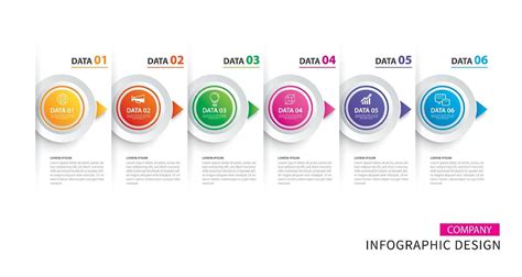 Infographics Timeline Circle Paper With 6 Data Template 2105955 Vector
