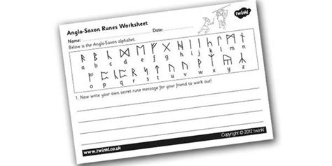 Anglo Saxons Runes Alphabet Worksheet Anglo Saxon Runes Runes