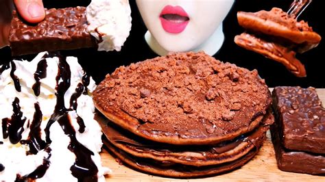 Asmr Nutella Chocolate Pancake 누텔라 초코 팬케이크 Eating Sounds Mukbang No Talking Youtube